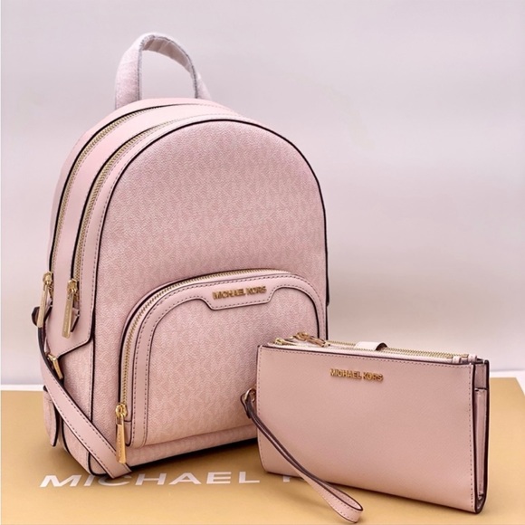 MICHAEL KORS JAYCEE MEDIUM BACKPACK And Wallet Set Pink - Picture 14 of 16